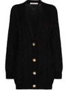 ALESSANDRA RICH CRYSTAL BUTTON CARDIGAN