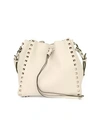 Valentino Garavani Garavani Small Rockstud Leather Bucket Bag In Ivory