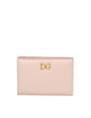 DOLCE & GABBANA SMALL WALLET IN POWDER COLOR LEATHER,11463429