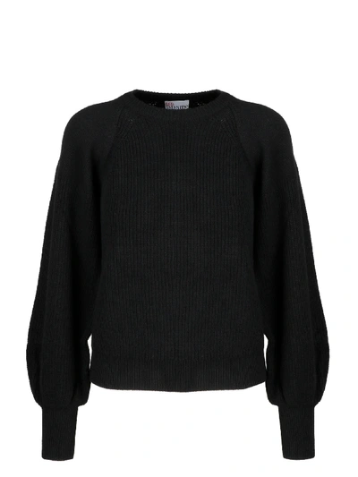 Red Valentino Punch Sleeve Sweater In Black