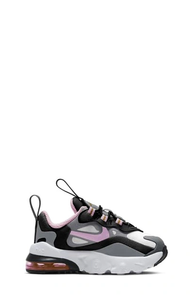 Nike Kids' Air Max 270 React Sneaker In Grey/ Sulfur/ Black/ Pink