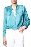 ZADIG & VOLTAIRE TINK SATIN BLOUSE,SJCP0503F