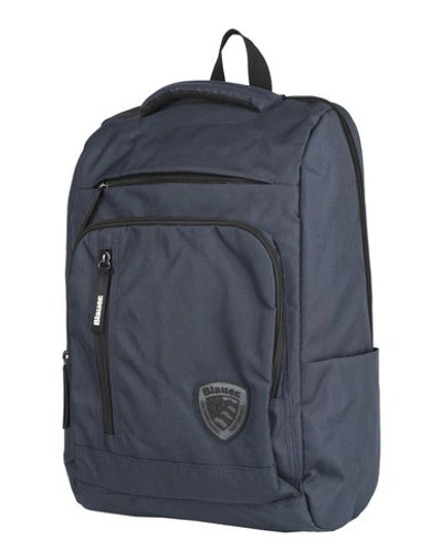 Blauer Backpack & Fanny Pack In Dark Blue