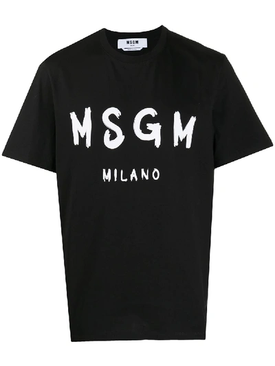 Msgm Logo T-shirt In Black