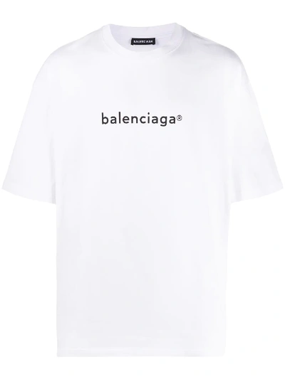 Balenciaga Copyright Logo Medium-fit T-shirt In White