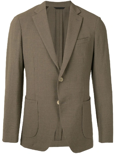 D'urban Single Breasted Crepeon Blazer In Brown