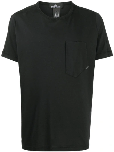 Stone Island Shadow Project Chest Pocket Cotton T-shirt In Black
