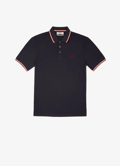 Bally Slim-fit Color-tipped Polo Shirt In Blue