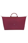 Longchamp Extra Large Le Pliage Club Travel Tote In Garnet Red