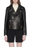 GUCCI LEATHER BIKER JACKET,629189XN336