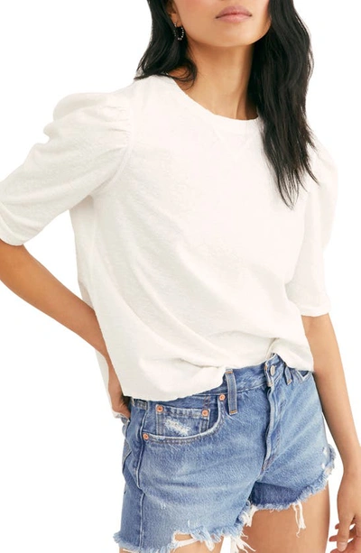 Free People Just A Puff T-shirt In White