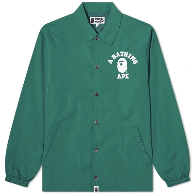 A Bathing Ape College Coach Jacket In Green