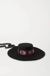 ETRO CAPPELLO GAUCHO EMBROIDERED GROSGRAIN-TRIMMED WOOL-FELT HAT