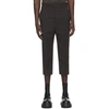 RICK OWENS BROWN WOOL CROPPED ASTAIRES TROUSERS