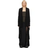 RICK OWENS BLACK WOOL LONG WRAP CARDIGAN