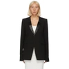 RICK OWENS BLACK WOOL SATIN SOFT BLAZER