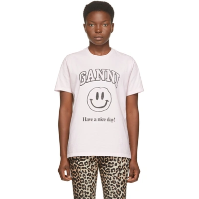 Ganni Logo Organic-cotton T-shirt In 480 Cherry