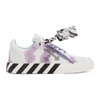 OFF-WHITE OFF-WHITE WHITE AND PURPLE VULCANIZED LOW SNEAKERS