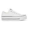 Converse White Leather Chuck Taylor All Star Lift Platform Sneakers In White Black