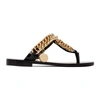 GIVENCHY BLACK CHAIN THONG SANDALS
