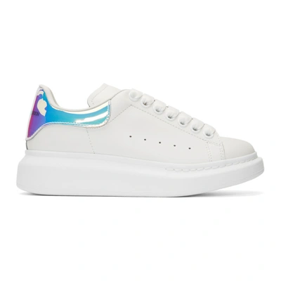 Alexander Mcqueen Ssense Exclusive Off-white Holographic Oversized Sneakers In White/shock Pink