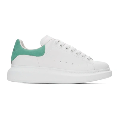Alexander Mcqueen Ssense Exclusive White & Green Oversized Trainers In 9462 Wh/ox