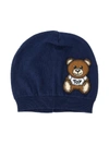 MOSCHINO TEDDY BEAR EMBROIDERED KNITTED HAT