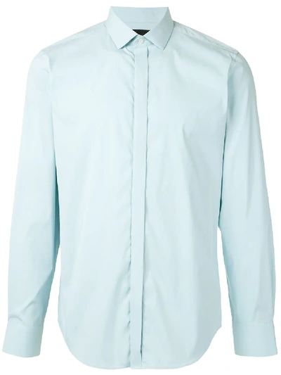 D'urban Long-sleeved Button Up Shirt In Blue