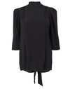 GIVENCHY Crepe de Chine 3/4 Sleeve Buttoned Blouse
