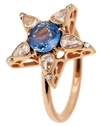 Selim Mouzannar 18kt Rose Gold Sapphire Diamond Star Ring