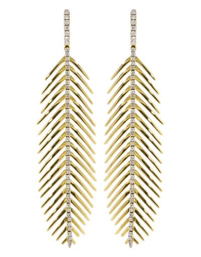 Sidney Garber Large Feathers That Move Diamond Earrings