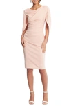 Betsy & Adam Drape Back Scuba Crepe Cocktail Dress In Blush