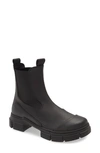 Ganni City Recycled Rubber Ankle Boots Black In Black