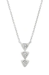 Dana Rebecca Designs Stacked Triangle Diamond Pendant Necklace In White Gold