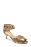 Pelle Moda Berlin Sandal In Gold Snake Print