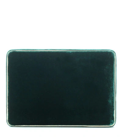 Hunting Season The Square Compact Velvet Box Clutch In Green