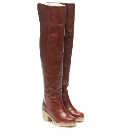 Dorothee Schumacher Sporty Elegance Over-the-knee Leather Boots In Brown