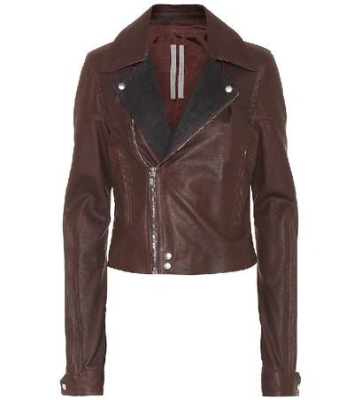 Rick Owens Dracubiker Leather Moto Jacket In Brown