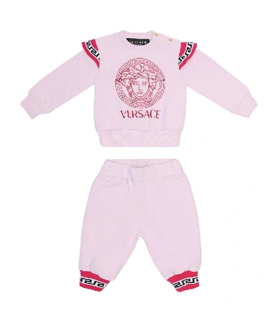 Versace Baby Medusa Stretch-cotton Tracksuit In Pink