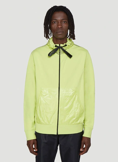 Moncler Contrast-panel Zip-up Jacket In Green