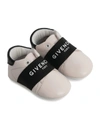 GIVENCHY KIDS LEATHER LOGO BOOTIES,15701632
