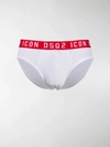 Dsquared2 Icon Logo Embroidered Briefs In White