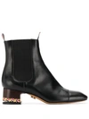 THOM BROWNE ZIPPED ANKLE BOOTS