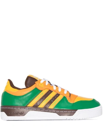 Adidas Originals X Human Made Green Rivalry Leather Trainers In Multicolour
