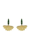 SILVIA FURMANOVICH 18KT YELLOW GOLD CARVED LEAF EARRINGS