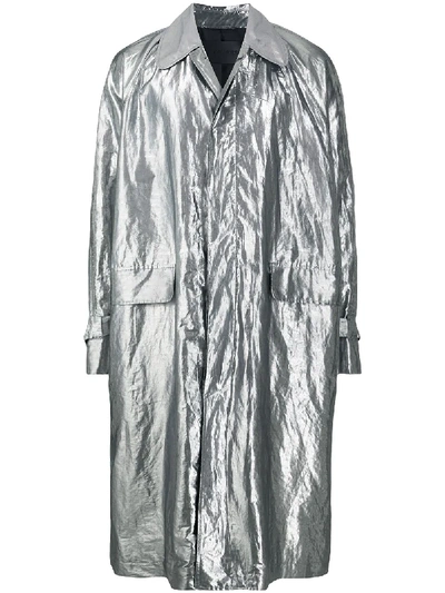 Christian Wijnants Cheru Oversized Coat In Silver