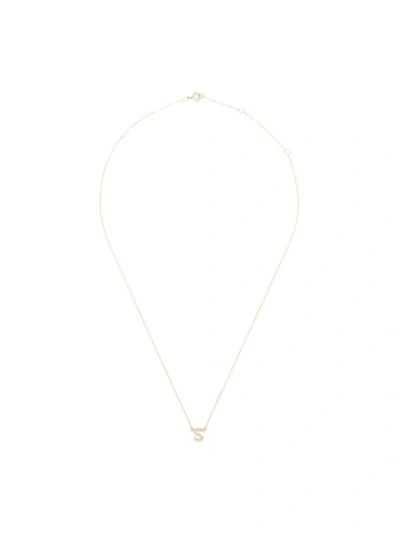 Roxanne First 14k Yellow Gold S Initial Diamond Necklace