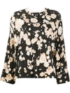 Boutique Moschino Relaxed Fit Floral Patterned Wool Mix Sweater In Black