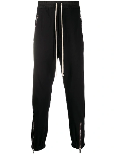 Rick Owens Drop-crotch Cotton Trousers In Black