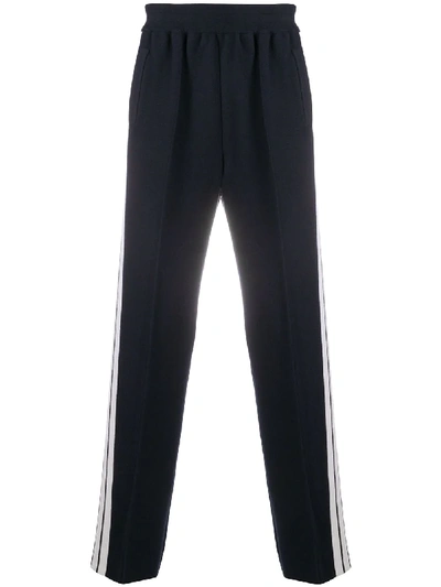 Palm Angels Side-stripe Cashmere-blend Track Pants In Nero